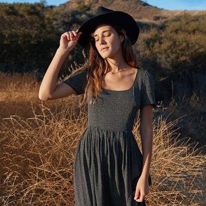 The Scarlett Dress in black dot